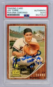 Joe Torre Signed 1962 Topps Rookie Card