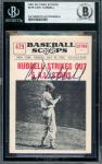 Carl Hubbell Signed 1961 Nu-Card Scoops Card