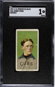 1909-11 T206 Johnny Evers Portrait Card
