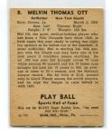 1941 Play Ball Mel Ott New York Giants Card