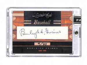 2011 Donruss Burleigh Grimes Cut Auto Card