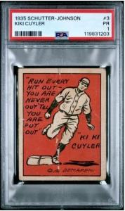 1935 Kiki Cuyler HOF Baseball Card #3 PSA 1