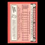 George Wright 1986 Tiffany Topps Baseball Card