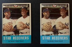 1963 - Topps - STAR RECEIVERS - Earl Battey - Elston Howard - (2 CARDS)