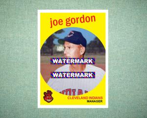 Joe Gordon Cleveland Indians 1959 Style Custom Baseball Art Card