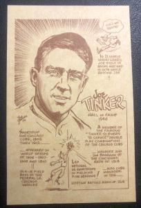 Joe Tinker 1979 Bob Parker Baseball Card 3 1/2" x 5 1/2"