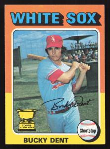 1975 Topps #299 Bucky Dent Gold Rookie Cup Card Chicago White Sox