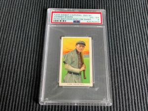 T206 SWEET CAPORAL JOHNNY EVERS *WITH BAT CHICAGO ON SHIRT PSA 4 VG-EX*  CUBS