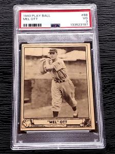 1940 PLAY BALL MEL OTT BASEBALL CARD #88 **NO CREASES** **SHARP CARD** PSA 3 VG