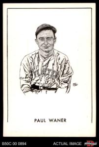 1950 Callahan HOF Paul Waner B Pirates SHORT PRINT RARE VARIATION HOF 6 - EX/MT