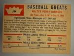 1960 Fleer Walter Johnson Washington Senators Card #6