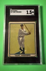 1941 Playball Baseball #18 HANK GREENBERG Detroit Tigers HOF SGC 1.5