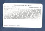 BILL KLEM, Umpire ~ Baseball Hall of Fame flash-pack card (1995 Fax Pax)