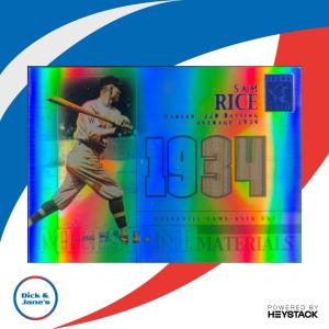 2002 Topps Tribute Sam Rice Milestone Materials Season Bat 29/34 Washington