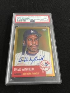 Dave Winfield 2022 Topps Chrome Platinum Gold Refractor Auto 42/50 PSA 9