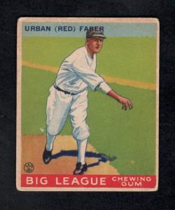 1933 Goudey Baseball Card #79 Urban Red Faber RC HOF Chicago White Sox GD-VG