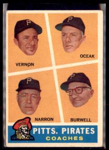 1960 Topps Pittsburgh Pirates Coaches Baseball Card