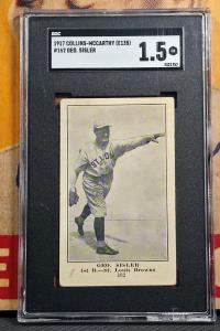 GEORGE SISLER 1917 E135 Collins Mccarthy #162 SGC 1.5 ST LOUIS BROWNS HOF Prewar