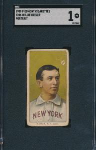 1909 T206 Willie Keeler HOF New York Yankees Piedmont SGC 1 CENTERED