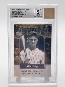 Lou Gehrig UD Yankee Stadium Legacy Jersey Fusion 1923-30 Game Used Bat BGS 9