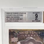 Lou Gehrig UD Yankee Stadium Legacy Jersey Fusion 1923-30 Game Used Bat BGS 9