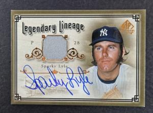 Sparky Lyle Autograped 2005 SP Legendary Cuts - Legendary Lineage Materials READ