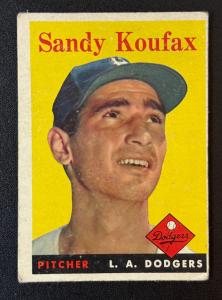 1958 Topps #187 Sandy Koufax Fair/Good. Los Angeles Dodgers