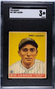 1933 Goudey 31 Tony Lazzeri - SGC 3 HOF Yankees CREASE FREE