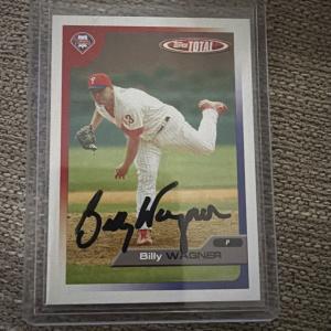 Signed BILLY WAGNER Philadelphia Phillies 2005 Topps Total card #356 w/COA