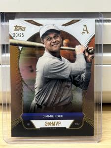 2025 Topps Welcome To The Club “3x MVP” #35 Jimmie Foxx /25 orange Foil Card