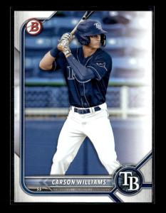 2022 Bowman Draft Paper Carson Williams Tampa Bay Rays #BD-14 5 Card Lot