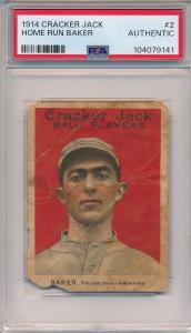 1914 CRACKER JACK #2 HOME RUN BAKER - PSA A (SVSC) FRESHLY GRADED!