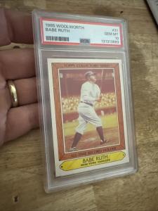 Babe Ruth Vintage Baseball Card PSA 10 Gem Mint New York Yankees Woolworth 1985