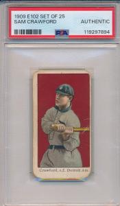 1909 E102  SET OF 25 - SAM CRAWFORD - PSA A (SVSC) FRESHLY GRADED!