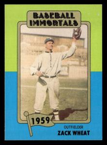 Zack Wheat 1980-87 SSPC HOF Card #84 Brooklyn Dodgers