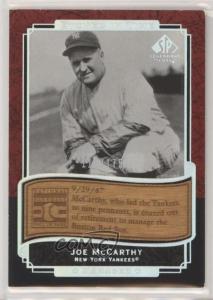 2003 SP Legendary Cuts Etched in Time Holofoil /175 Joe McCarthy #ET-JM HOF 7v7