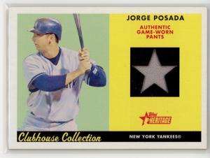2007  Topps Heritage #CC-JRP Jorge Posada Game-Worn Pants New York Yankees