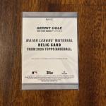 2026 Topps Series 1 GERRIT COLE Major League Materials Relic #MLM-GC Yankees