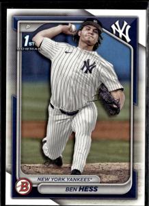 2024 Bowman Draft Paper Ben Hess New York Yankees #BD-87 5 Card Lot