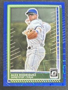 2025 Panini Donruss Optic Blue Velocity Prizm Alex Rodriguez Baseball Card 87 EX