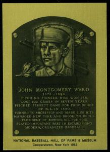 John Ward Rare 1981-89 Hall of Fame Plaque Metallic Card New York Giants