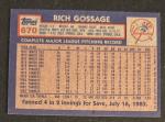 1984 Topps Rich Gossage Baseball Card #670 Yankees