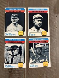1973 Topps All-Time Baseball Legends Lot - 4 Cards