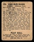 1940 Play Ball Paul Waner Baseball Card