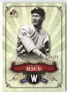 2006 SP Legendary Cuts Sam Rice HOF Card