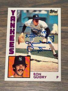 Ron Guidry Yankees 1984 Topps Auto Card