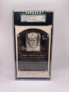 Elmer Flick Autographed Hall Of Fame Postcard