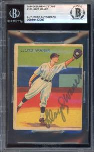 Lloyd Waner 1934-36 Diamond Stars Autographed Card