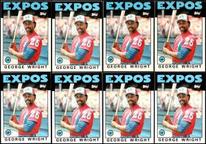 George Wright Montreal Expos Card Lot