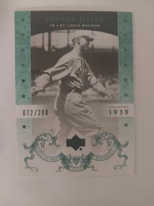 2005 Upper Deck George Sisler #32 Green Card